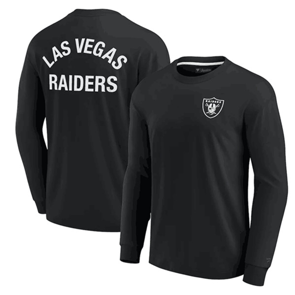 Men's Las Vegas Raiders Black Signature Unisex Super Soft Long Sleeve T-Shirt